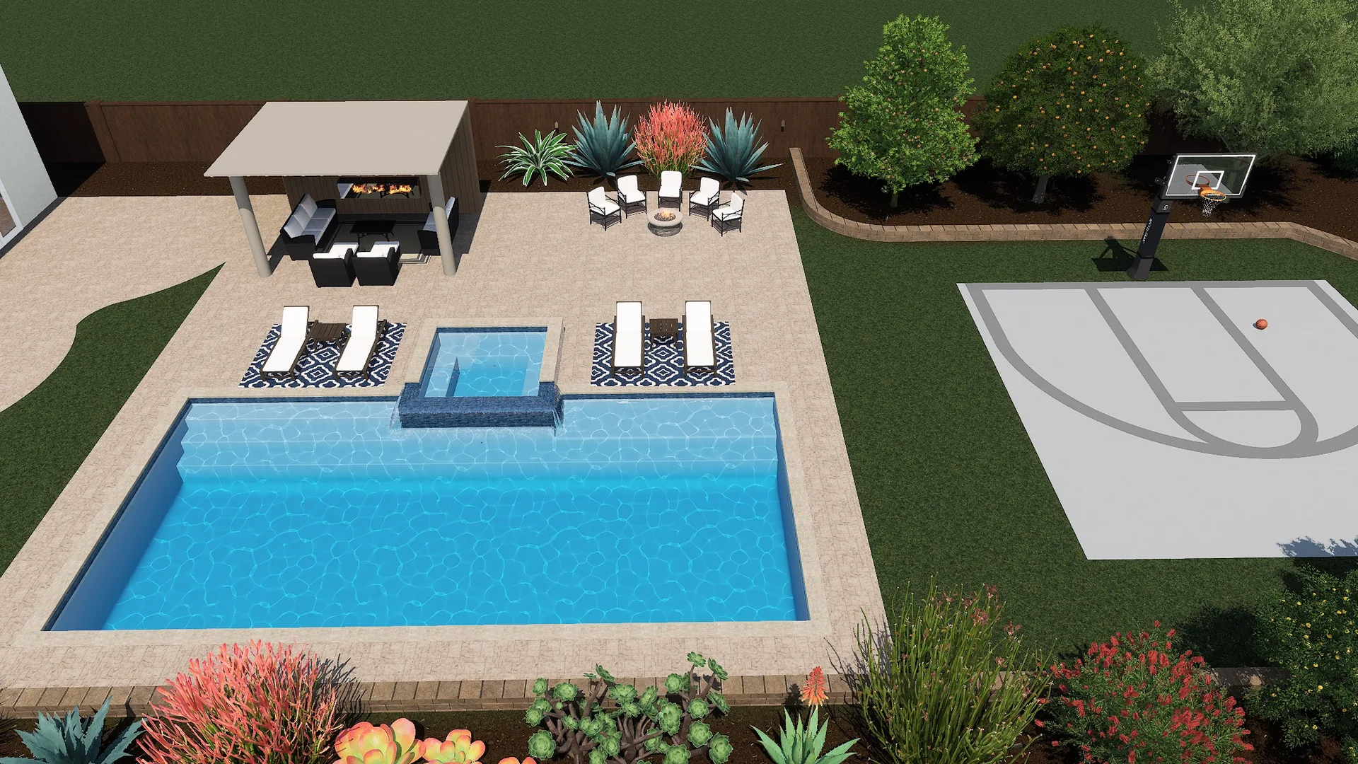 Family Backyard with Pool, Spa and Outdoor Living in Carlsbad